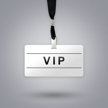 VIP or Very Important Person on badge with grey radial gradient background