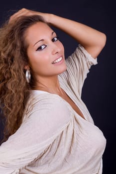 an young beautiful woman close up portrait