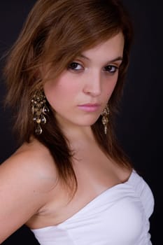 an young beautiful woman close up portrait