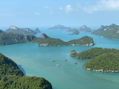 Beautiful view on Ang Thong National Marine Park in Thailand during sunny summer day