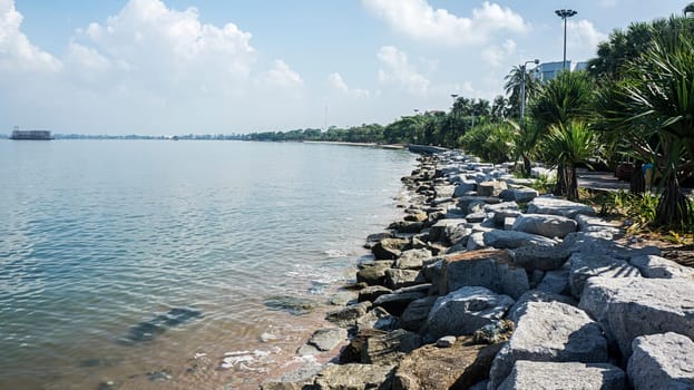 Pattaya rocks barrier stone tropical coast ocean