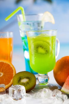 Summer background, Variety of cold drinks
