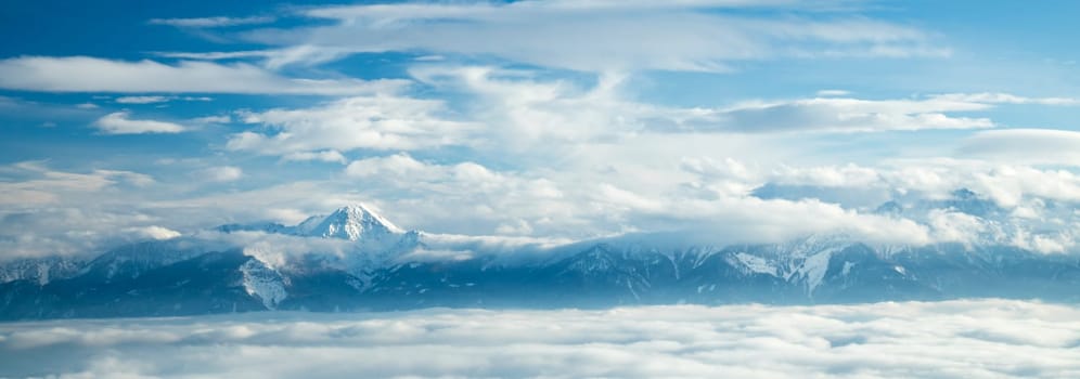 Winter nature landscape, amazing mountain view