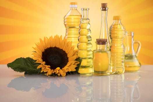 Sunflower oil, Cooking oils, bottles  background