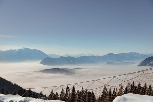 Winter nature landscape, amazing mountain view