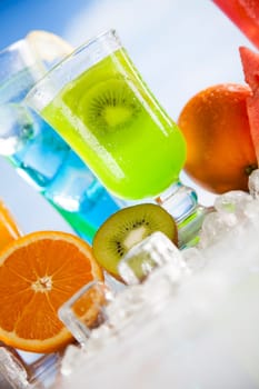Summer background, Variety of cold drinks