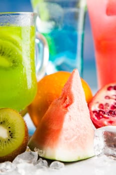 Summer background, Variety of cold drinks