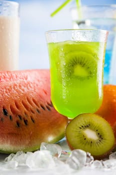 Summer background, Variety of cold drinks