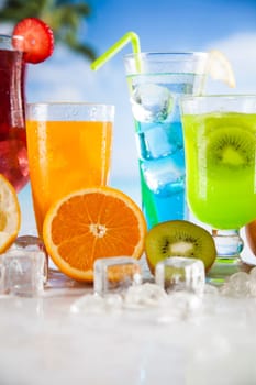 Summer background, Variety of cold drinks
