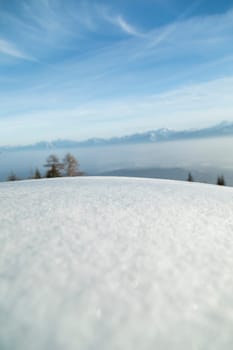 Beautiful winter nature landscape, amazing mountain view