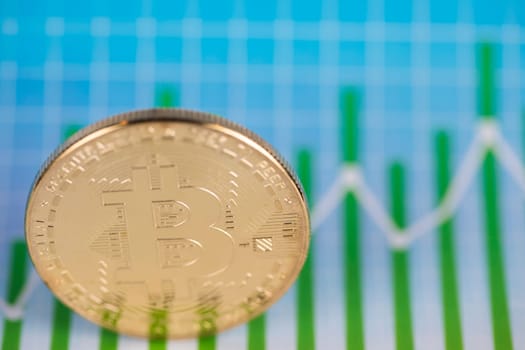 Bitcoins and new virtual money concept, financial chart