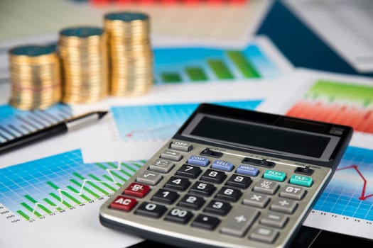 Business graph on chart background