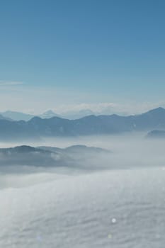Mountains and winter space for your text