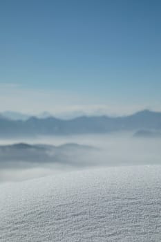 Landscape background, Mountains and winter space for your text