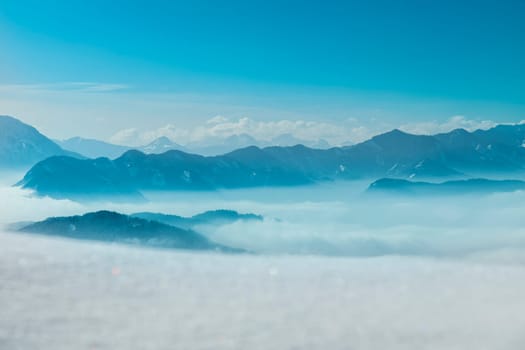 Mountains and winter space for your text