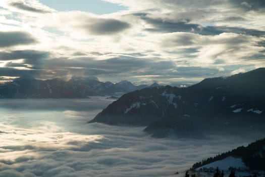 Winter nature landscape, amazing mountain view