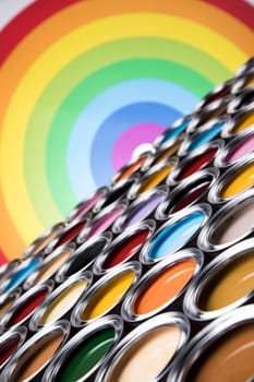 Tin metal cans, Painting background