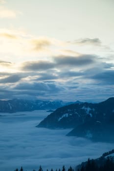 Winter nature landscape, amazing mountain view