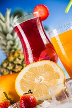 Summer background, Variety of cold drinks