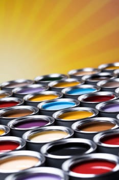 Tin metal cans, Painting background