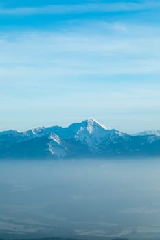 Winter nature landscape, amazing mountain view