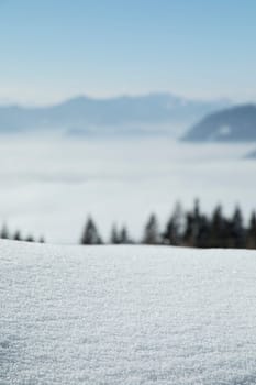 Space for your text, Wintr scene, amazing mountain view