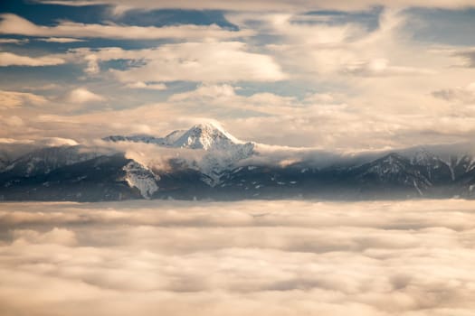 View of beautiful Winter mountain landscape