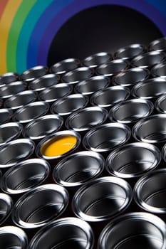 Tin metal cans, Painting background