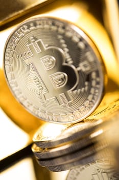 Bitcoin is a cryptocurrency and worldwide payment, technology concept