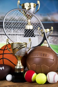 Trophy, Winning, Award. sport ball background