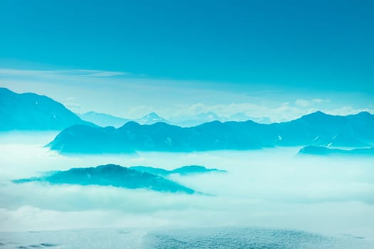 Winter nature landscape, amazing mountain view