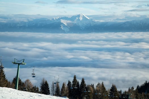 View of beautiful Winter mountain landscape