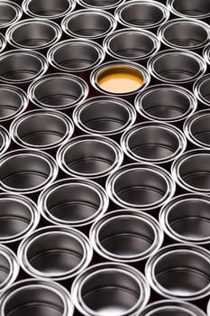 Colorful paint cans set, Painting background
