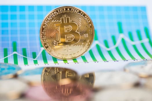 Bitcoin is a cryptocurrency and worldwide payment, technology concept
