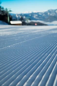 Winter mountains panorama with ski slope