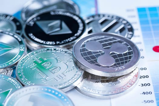 Litecoin, etherium,bitcoin virtual currency background