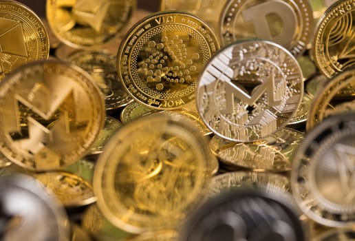 Litecoin, etherium,bitcoin virtual currency background