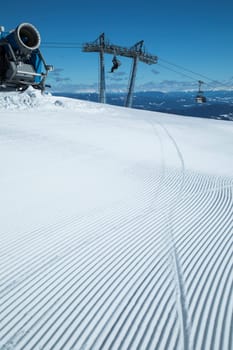 Winter mountains panorama with ski slope