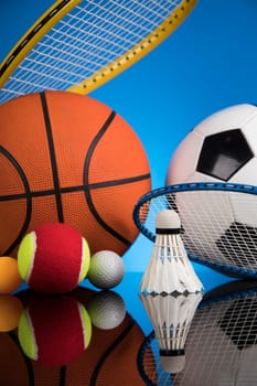 Assorted sports equipment, Winner background