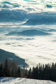 Winter nature landscape, amazing mountain view