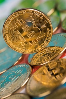 Bitcoin is a cryptocurrency and worldwide payment, technology concept