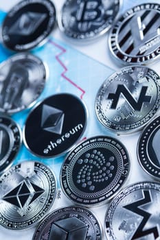 Litecoin, etherium,bitcoin virtual currency background