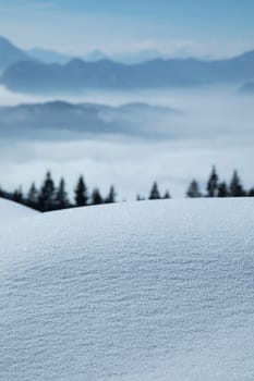 Mountains and winter space for your text