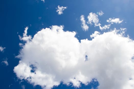 heavenly sky between the white clouds and the radiant sun
