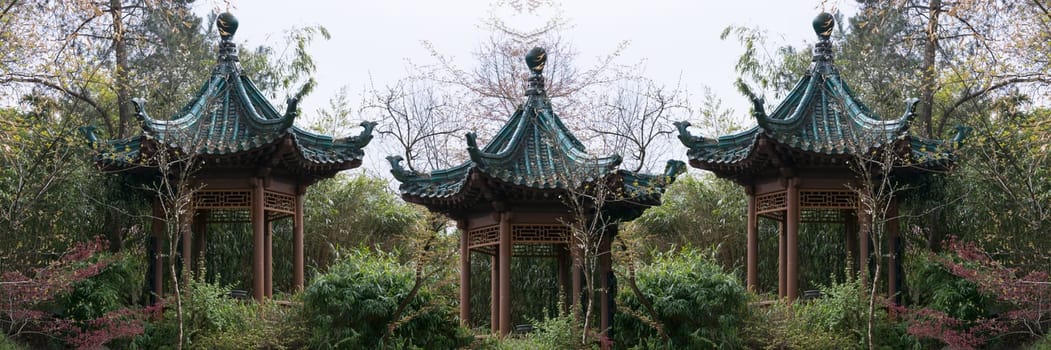 Decorated roof of an Asian style pavilion