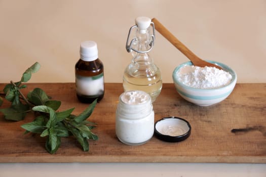 natural and organic products for homemade toothpaste preparation