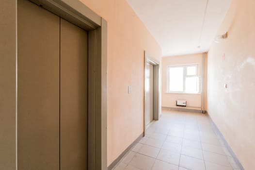Russia, Moscow- September 05, 2019: interior room apartment modern bright cozy atmosphere. general cleaning, home decoration, preparation of house for sale. public place, staircase