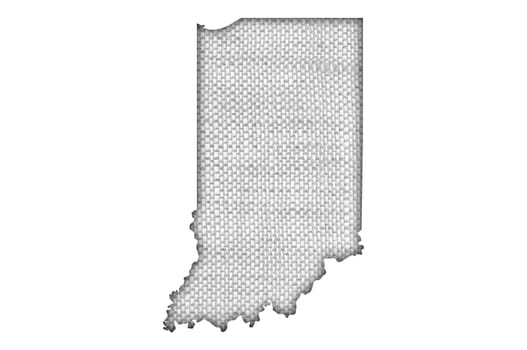 Map of Indiana on old linen