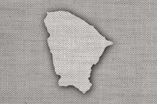 Map of Ceara on old linen