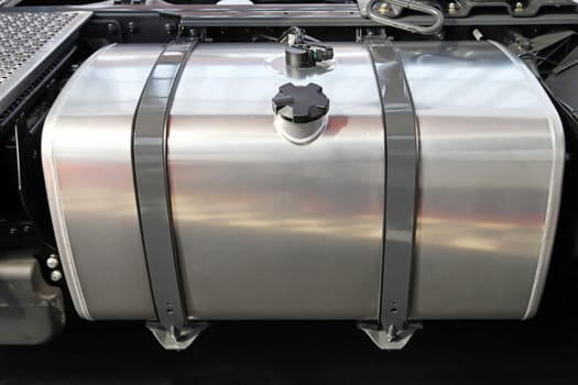 Silver fuel tank for big semi truck